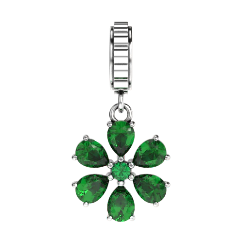 green-glory-flower-charm-silver