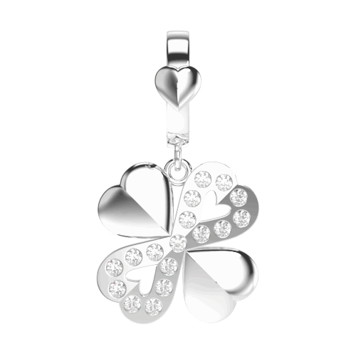 star-clover- charm-silver