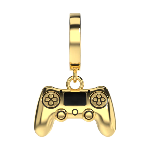 gamer-at-heart-charm -gold